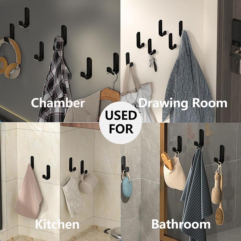 5 Sets Of Non-Punched Door Hooks, Wall Hanging Clothes Hooks, Suitable For Bathroom, Living Room, Kitchen, Storage Hooks