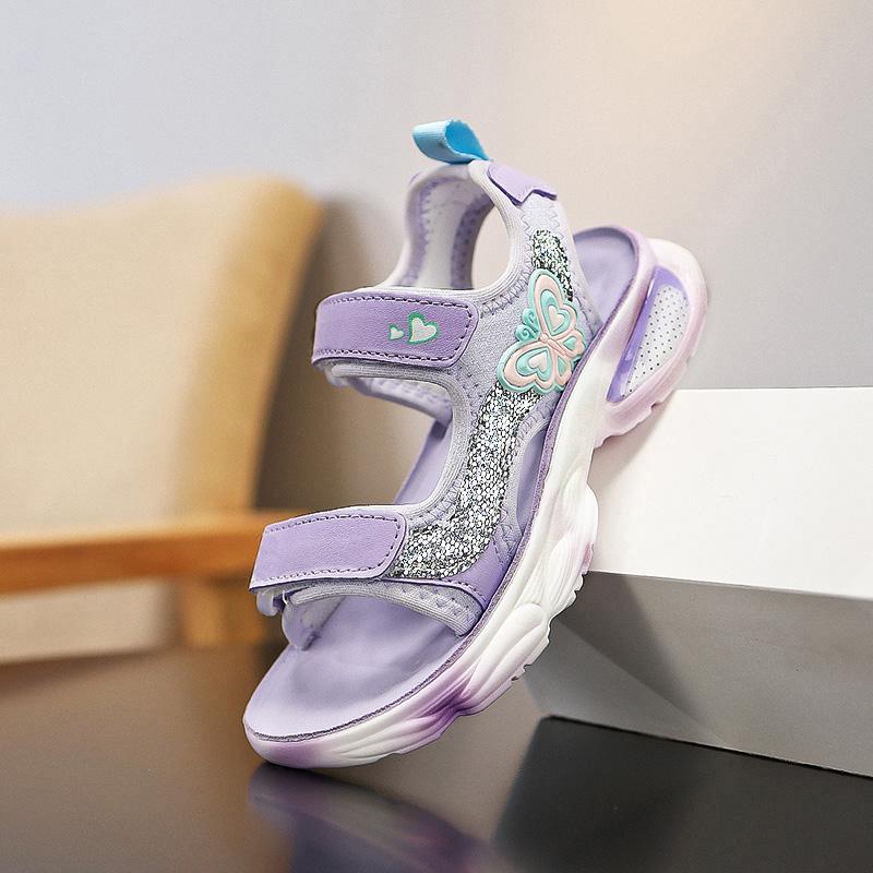 Korean version of summer girls sandals children s beach shoes non-slip ergonomic soft-soled princess dance children s shoes 30 фиолетовый