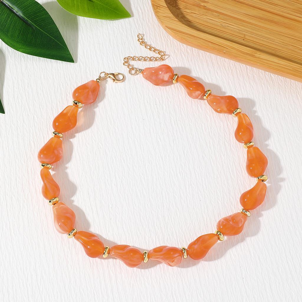 Acrylic Irregular Baroque Beaded Necklace Vintage Women Accessories