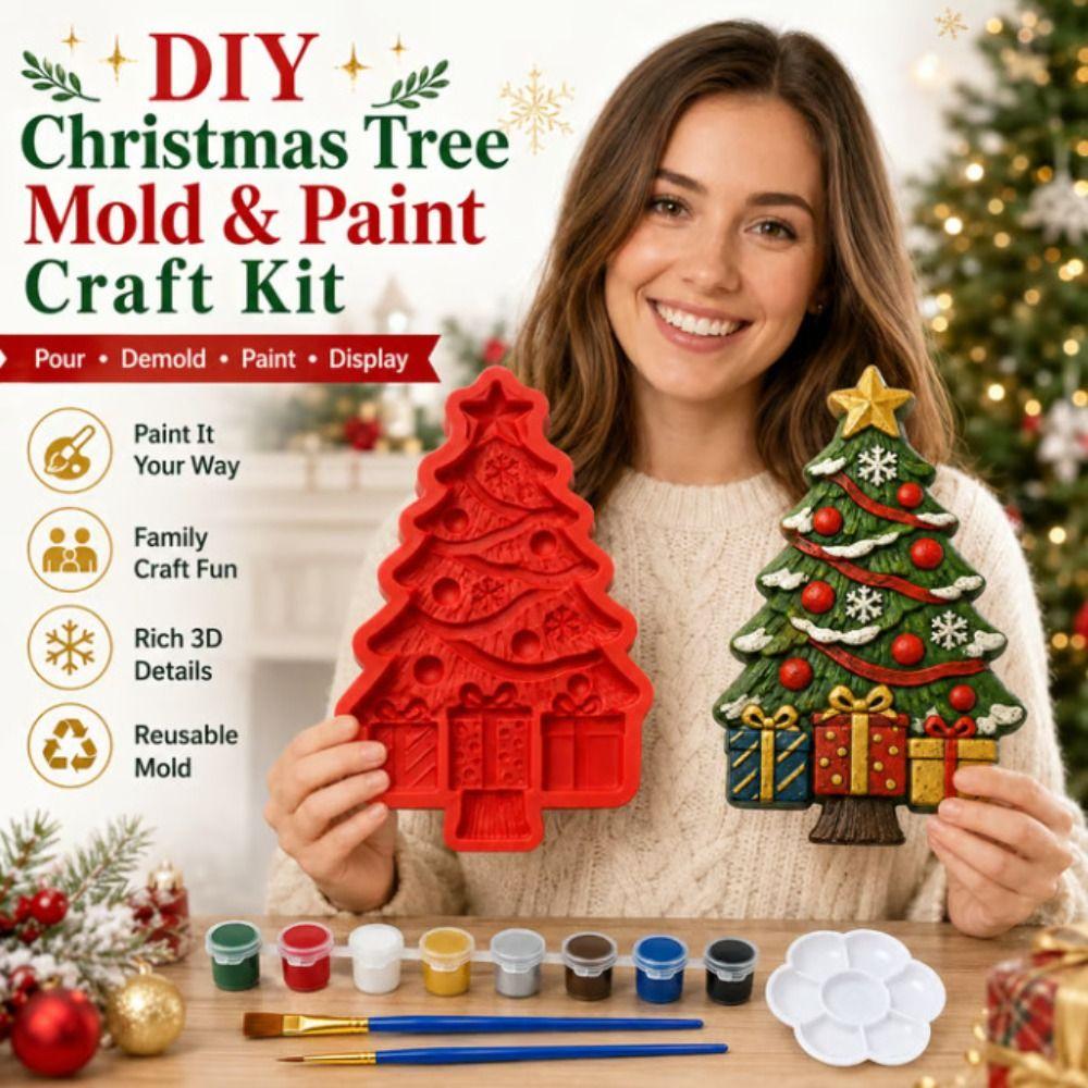 Coloring Craft Set Christmas Tree Mold Christmas Tree Shape Kids Art Craft Toy Holiday Party