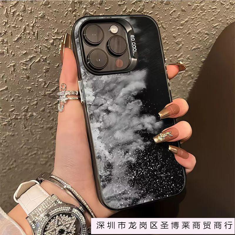 Black wave colored silver case for Apple 16/15/14 Pro mobile phone case 15promax13/12/11X new