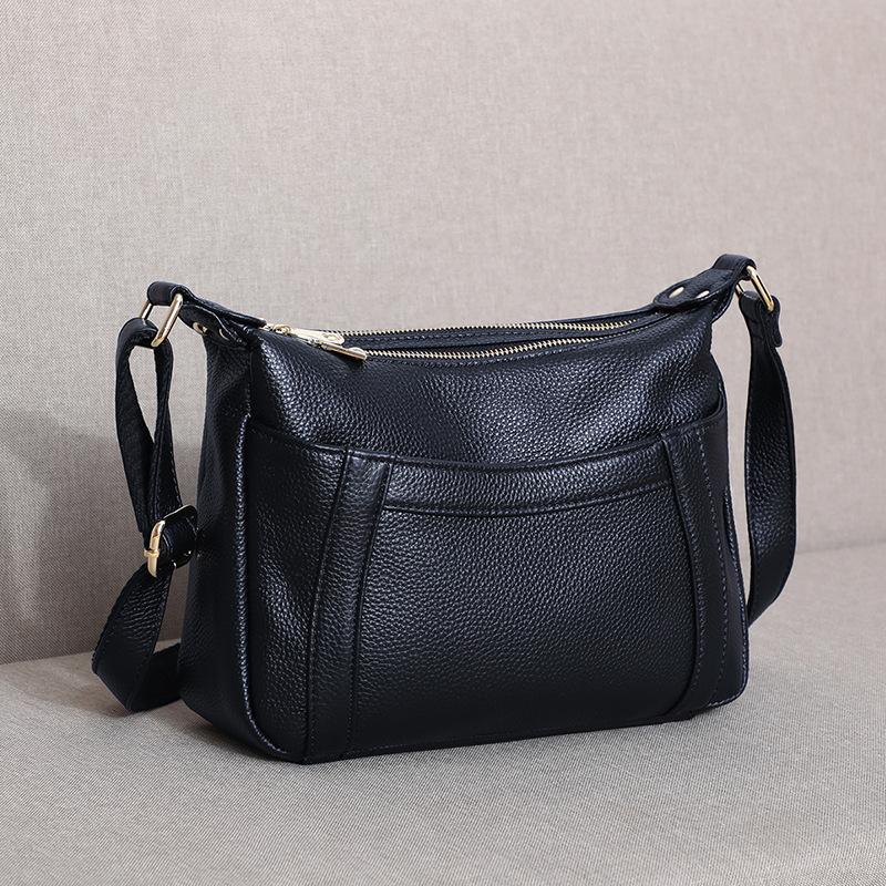 Nuevo Bolso Bandolera de Cuero Genuino de Gran Capacidad para Mujer Ins Bolso de Hombro Simple