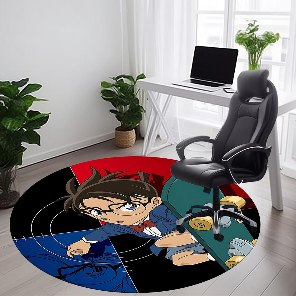 Detective Conan Office Round Area Rug Suitable For Office, Under Office Chairs Bedroom Living Room Home Decor, T1224004