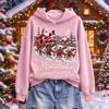 Women's Christmas Pullover Hoodie Hooded Sweatshirt for Holiday Party
