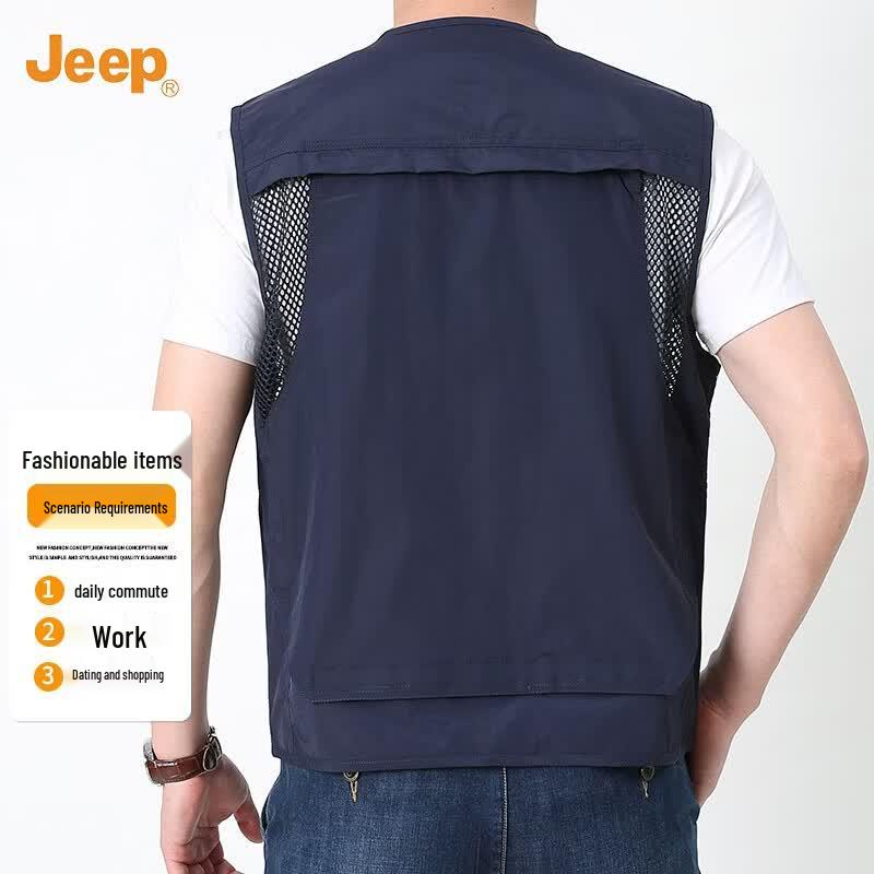 Jeep Men's Breathable Multi-Pocket Vest