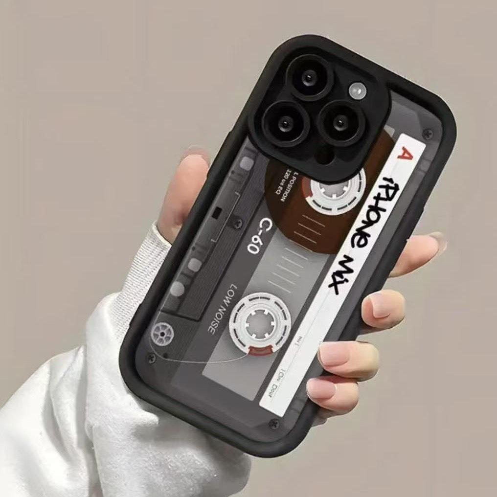 Retro Tape Pattern Soft TPU Phone Case for iPhone 17 Air 16 15 14 Pro Max Plus 13 12 Mini 8 7 X Xs Back Cover