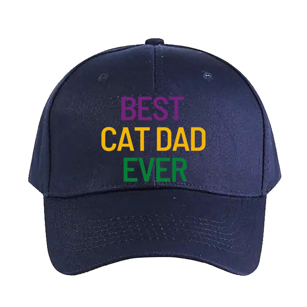 Best Cat Dad Ever Woman Man Baseball Cap Adult Adjustable with Curved Brim Hiking Fishing Hat Trucker Cap Street Fashion