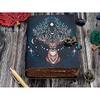 leather journal Deer Moon journal For Men Women with loc Antique hademade Decle Edge pepar traveling sketchbook black Notebook