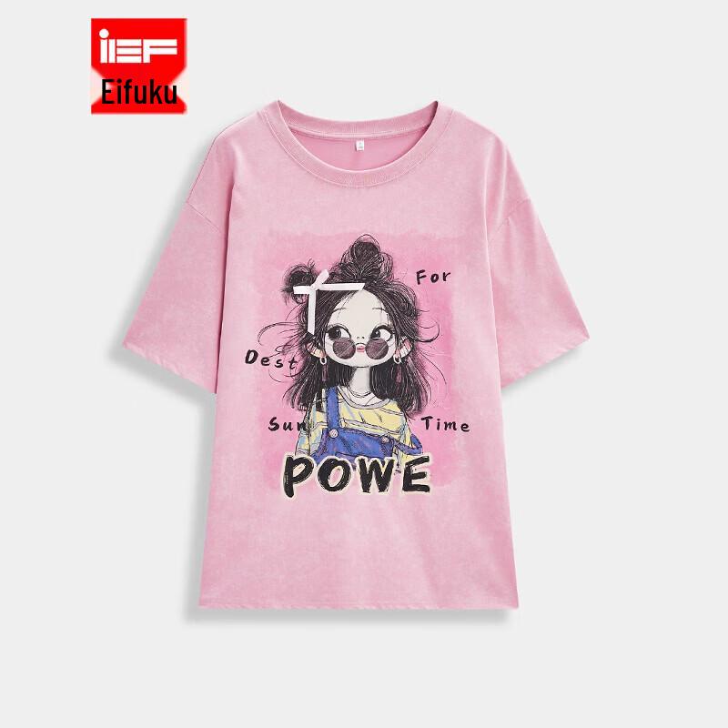 IEF Women s 2026 Summer Cartoon Print T-shirt One Size