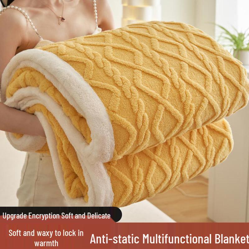 Autumn & Winter Taff Velvet Coral Fleece Blanket for Sofa or Office