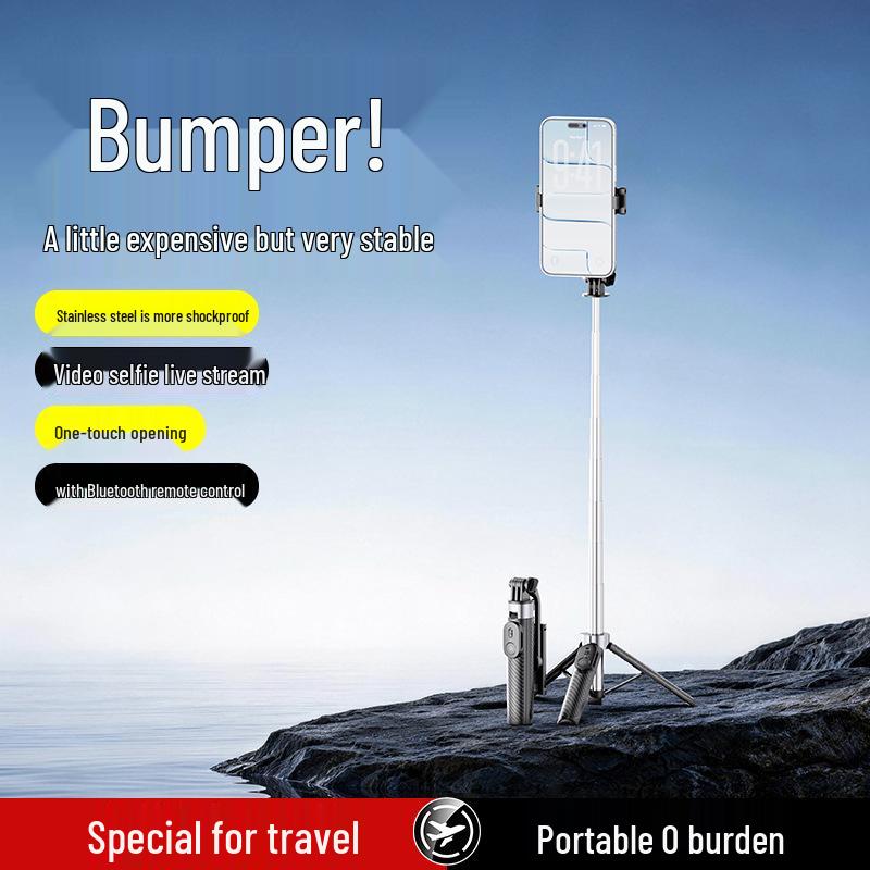 Bluetooth Selfie Stick Tripod with Remote - Portable, Retractable Phone Stand for Live Broadcasting