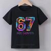Children's Clothing Six Seven Print T-shirt Summer Girls Boys Punk Casual Fashion Tops Kids Colorful O-Neck Short Sleeve T-shirt