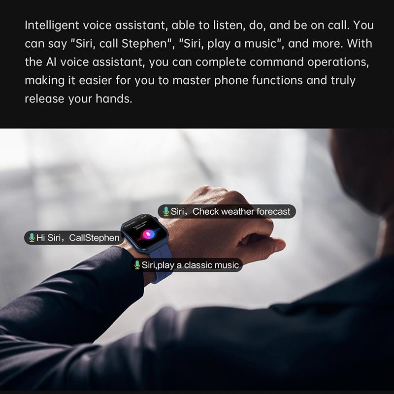 Fashion Smart Watch 320*386 HD 3D Böjd 1,96 tums skärm Bluetooth Call ECG+PPG Puls Blodtryck Hälsa Smartwatch+Box