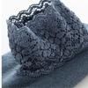 New Autumn Winter Women's Ankle Socks Lace Edged Solid Color Velvet Warm Soft Non Slip Cute Elegant Daily Dating Girls Socks