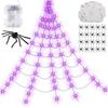 Haunted House Props Spider Web 8 Modes LED Spider Net Halloween Spider Web String Light for Party Garden Hanging Halloween Decor