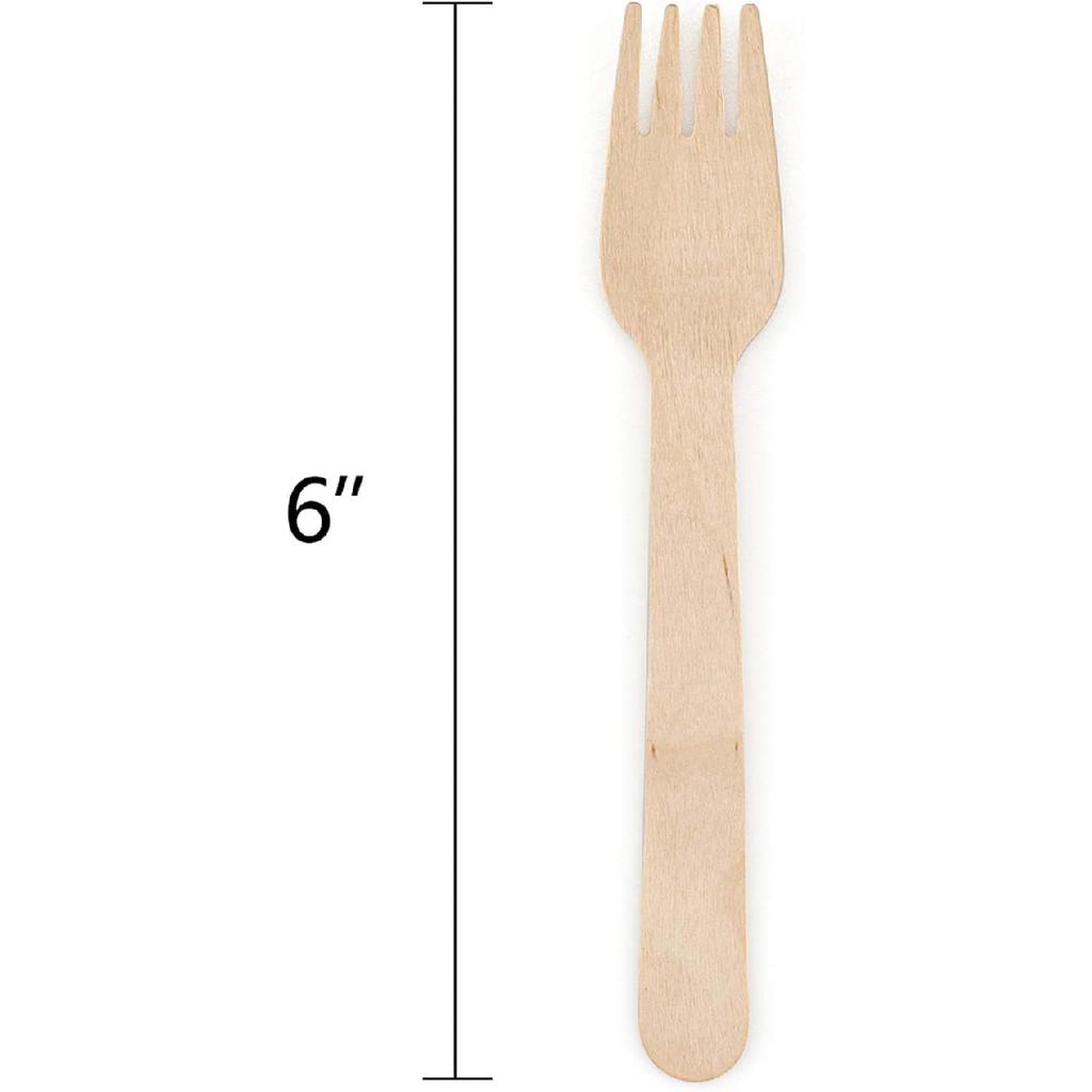 Hedume 300 Pack Disposable Wooden Forks, Biodegradable and Compostable, Party Supplies for Any Graduation, Luau, Tea Party and More