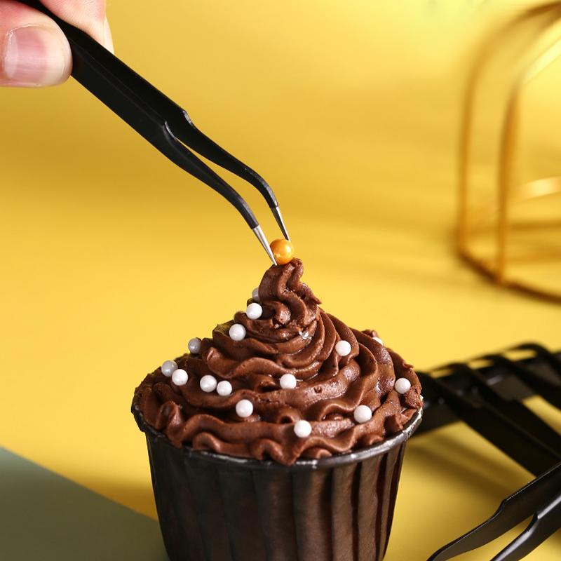 2Pcs/Set Anti-Static Elbow And Straight Stainless Steel Tweezers Cake Mold Sugarcraft Tool For Kitchen Bakeware Decoration