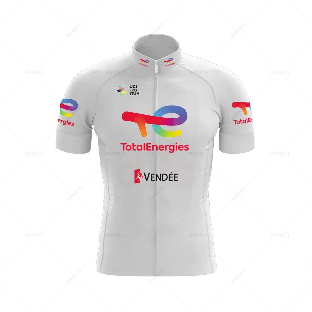 Total Energies 2025 Summer Profession Cycling Sweatshirt Set Men's Short Sleeve Jersey Cycling Clothing Bicycle Maillot Ciclismo