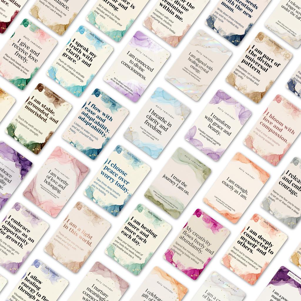 36 Inspirational And Inspirational Affirmation Cards, Simple Watercolor Style Text Cards, Handwritten Message Cards