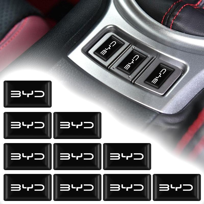 2/5/10Pcs Carbon Fiber Steering Wheel Car Emblem 3D Stickers For BYD All Model S6 S7 S8 F3 F6 F0 M6 G3 G5 G7 E6 L3 Car Styling