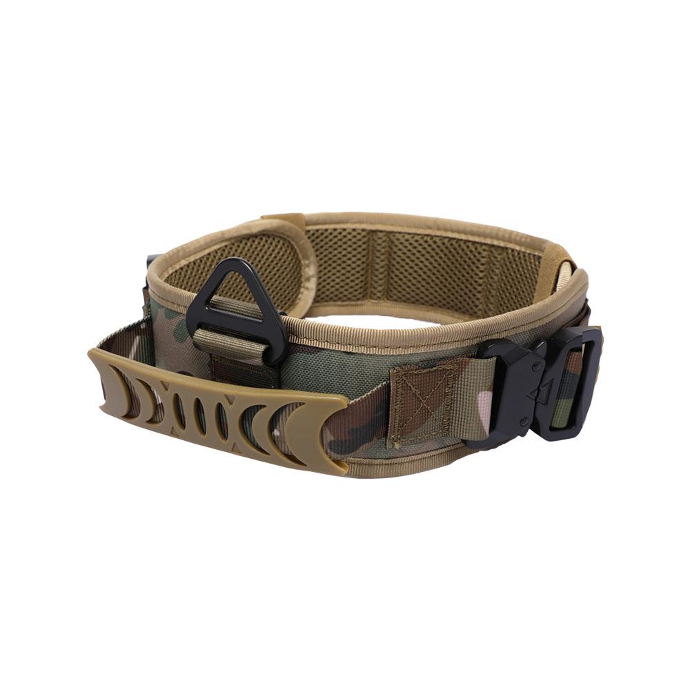 

Pet double iron buckle collar outdoor dog walking collar supply anti-season tactical quick dismantling metal buckle explosion-proof buffer dog ring