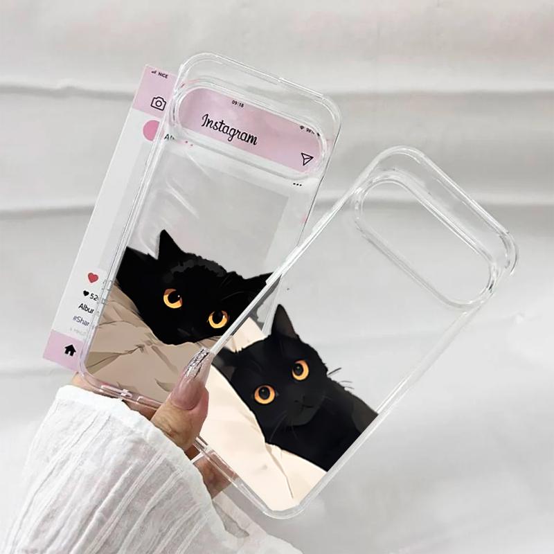 Funny Black Cat Couple Case For Redmi A5 A3 A2 A1 15C 14C 13C 13 12 12C 10C 9C 9A 10 9 Soft Cute Silicone Transparent Cover
