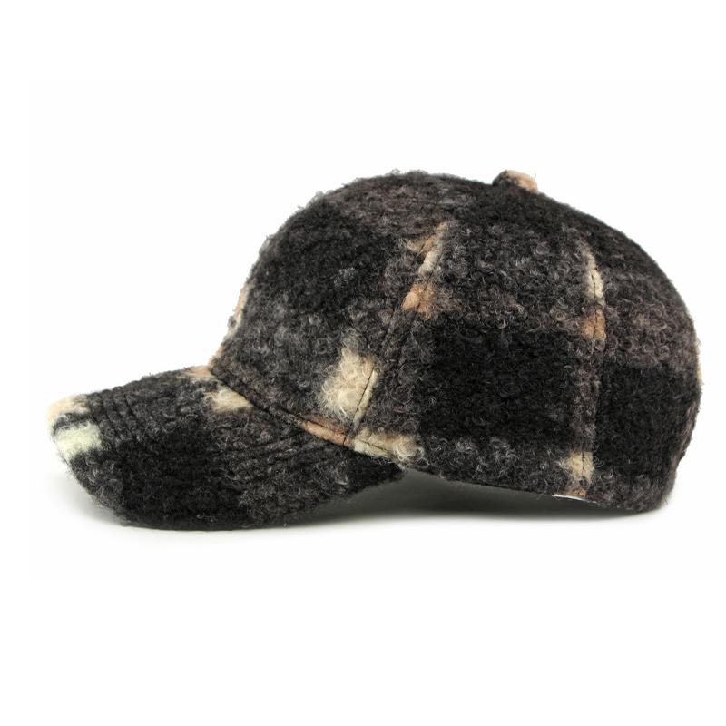 Autumn Winter Hat Men Women Baseball Cap Hard Top Lamb Wool Cap Sunscreen Hat