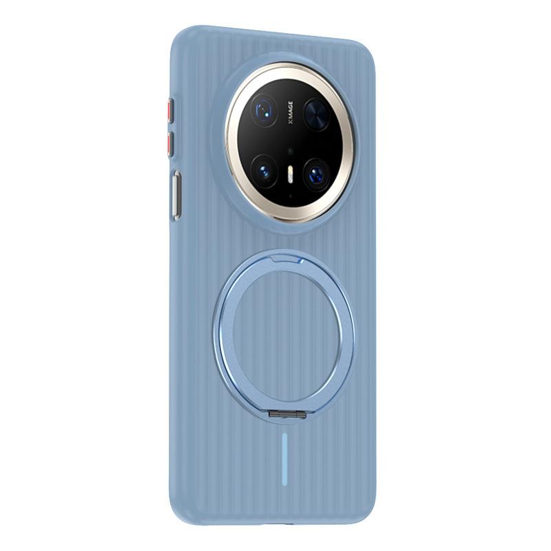 Applicable to Huawei Mate70Pro rotating bracket magnetic mobile phone case Huawei Mate60Pro corrugated skin feeling anti-drop