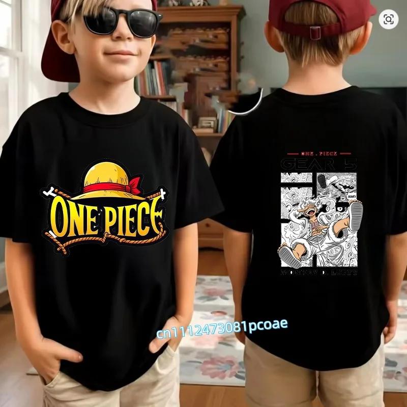 Boys Girls T Shirt Summer Kids Anime TShirt Zoro Nami Chopper Cute Clothes Cartoon Tees Birthday Gifts Tops