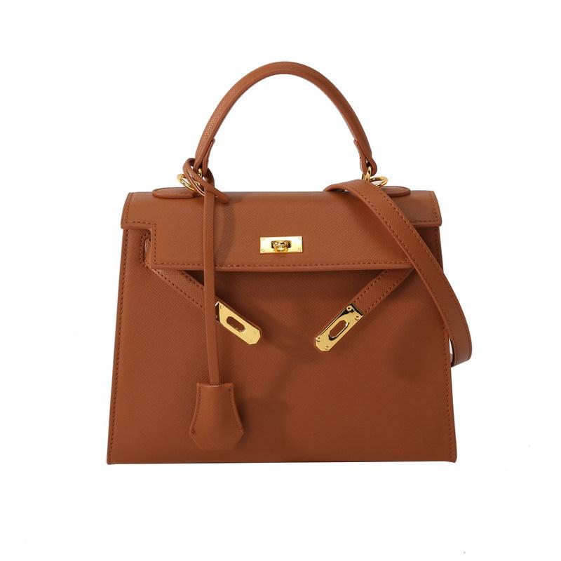 Kelli Bag Genuine Leather 2025 New Women's Bag Hand-carried High-end Handmade One-shoulder Crossbody Portable Women's Bag