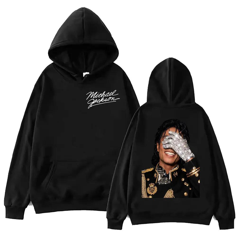90er Jahre Klassiker Michael Jackson Hoodie Gothic Mode Vintage Kapuzenpullover neutral Punk Kleidung Rock Pullover Streetwear