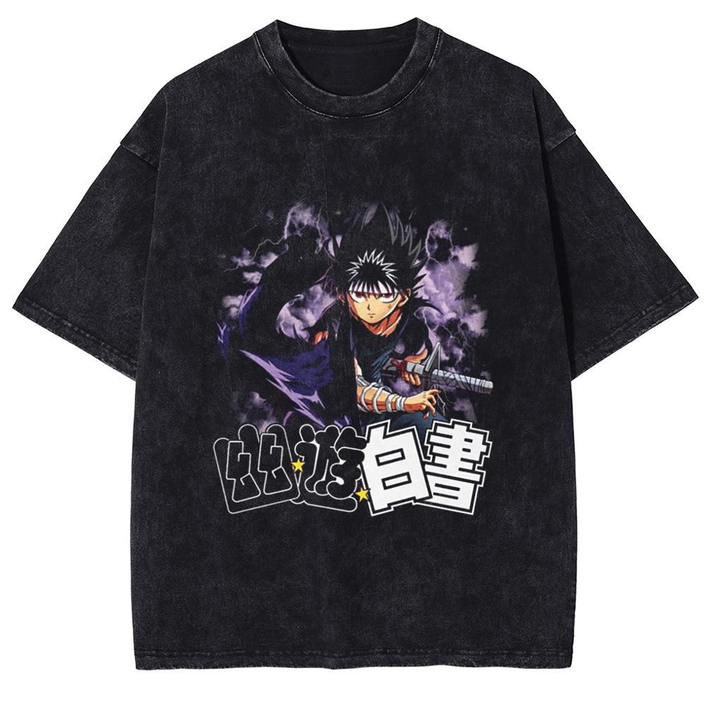 Kurama Manga T-Shirt Für Männer Frauen Kleidung Lässig Atmungsaktiv Baumwolle Kurzarm Gewaschen Übergroßes T-Shirt