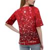 Shirts For Women Trendy Round Neck Button T Shirts Printed Blouse Half Sleeve Tops For Women