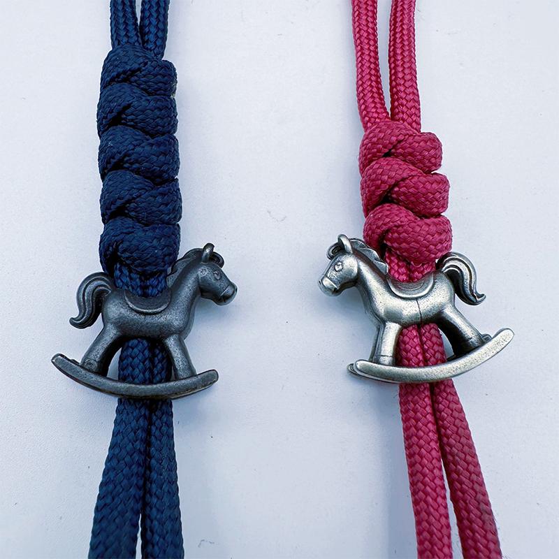 Rocking Horse Brass Knife Beads Edc Outdoor Diy Paracord Handmade Woven Lanyard Pendants Bracelet Charms Accessories