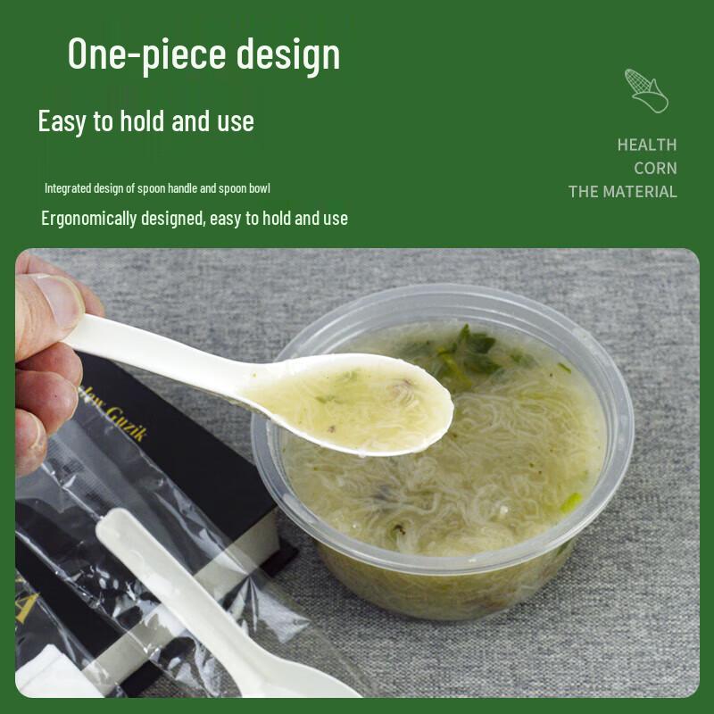 CHULV Disposable Biodegradable Soup Spoons