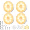 Luminária de LED com Sensor de Movimento Ajustável Branco Neutro Branco Quente Contínuo Automático Sensor Noturno Indireto para Uso Interno [Conjunto 4] Luzes,