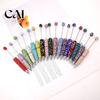 Crystal Diamond Gel Pen Beadable Pens, Bling Rhinestone Beaded DIY Bead Pen, Shaft Decorative Craft Black Ink Ballpoint Pens for Decorations