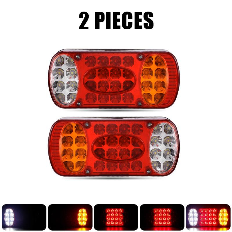 Pair 32LED Car Truck Tail Light Rear Stop Brake Light Turn Signal Indicator Reverse Taillight For Trailer Truck Lorry UTE 12-24V