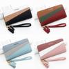 Minimalist Long Wallet For Women With Pu Material And Color Blocking Design For Daily Use