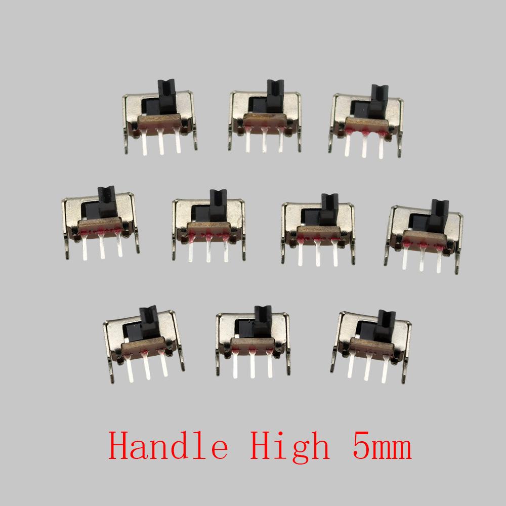 Micro Mini Slide Switch SPDT 1P2T Toggle Switch 2 Position 3 Pin On-Off DIP Panel Mount for Arduino PCB Project DIY DC 50V 0.5A