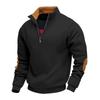 New Autumn and Winter Men's Casual Pullover Sweatshirt Zipper Stand Collar Solid Color Men's Jacket