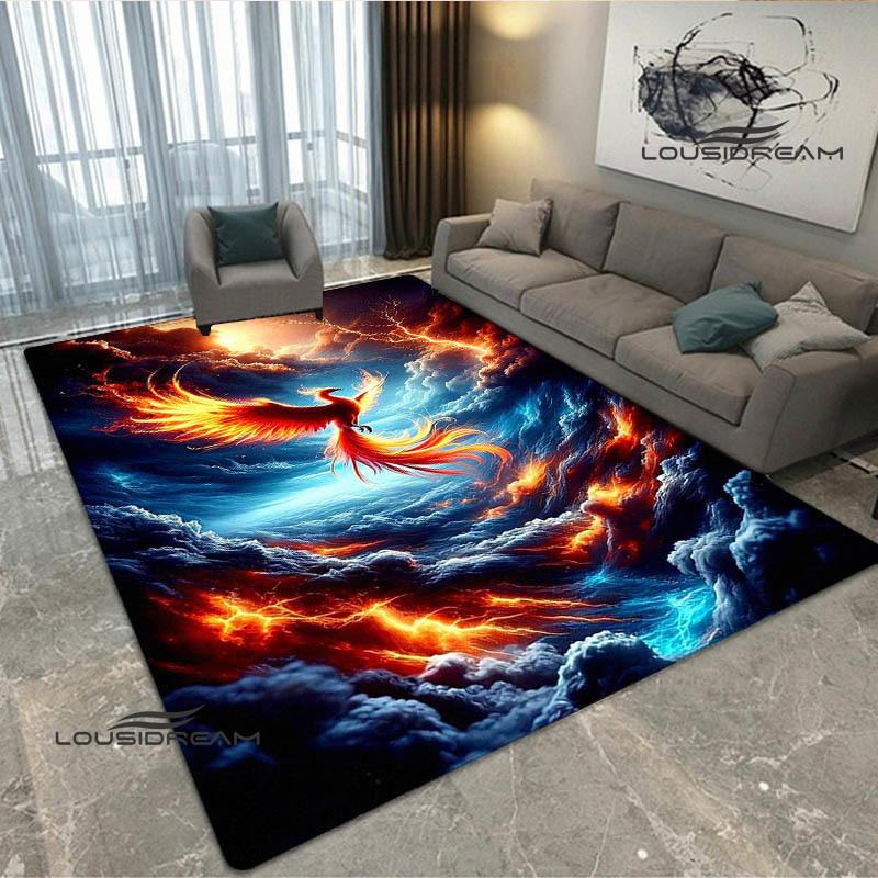 3D Phoenix Printed Carpet Kitchen Mats Non -slip Carpet Outdoor Carpets Area Rug Bedroom Decor Pink Room Decor Birthday Gift