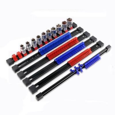 6-teiliges Steckschlüssel-Organizer-Set aus Kunststoff, 1/4, 3/8, 1/2 Zoll Steckschlüsselhalter, Werkzeugaufbewahrungsregal (Steckdosen nicht im Lieferumfang enthalten)