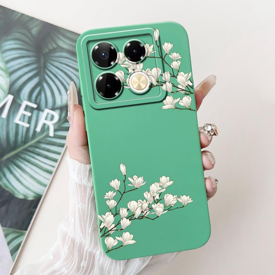 Soft TPU Candy Silicone Phone Case For Infinix Note 40 Pro Plus Note 40 4G 5G Back Cover Note40 4G Bumper Flower Girl Fashion
