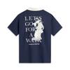 Li Ning Sports Lifestyle Series Casual Minimalist Color Block Loose Fit Short Sleeve Polo Shirt Men Polo Shirts Deep-Navy APLV505-2