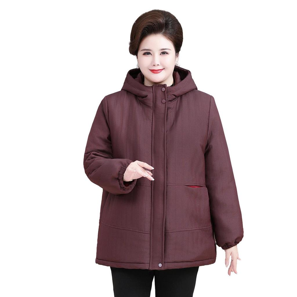 Cozy Fleece-Lined Winter Jacket for Elderly Women