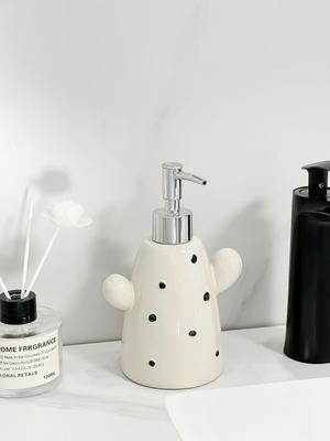 Portable Soap Dispensers Ceramic Bottling Bottle Press Type Shower Gel Lotion Bottle Bathroom Home Hand Sanitizer Storage Bottle