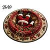 Christmas Party Home Decor 3D Rug, Illusion Area Round Decorative Non Slip Holiday Floor Covering Mat, Festive Carpet for Indoor Living Room