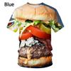 Summer Sportwear Short Sleeved Food Burger Men's T-shirt 3D Digital Printed Short Sleeved T-shirts