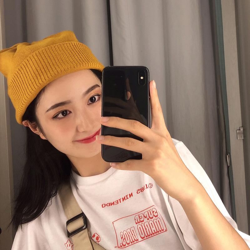 Hat Women's Autumn and Winter Wool Hat Cotton Hat Versatile Cold Hat Warm Confinement Knitted Hat Autumn and Winter